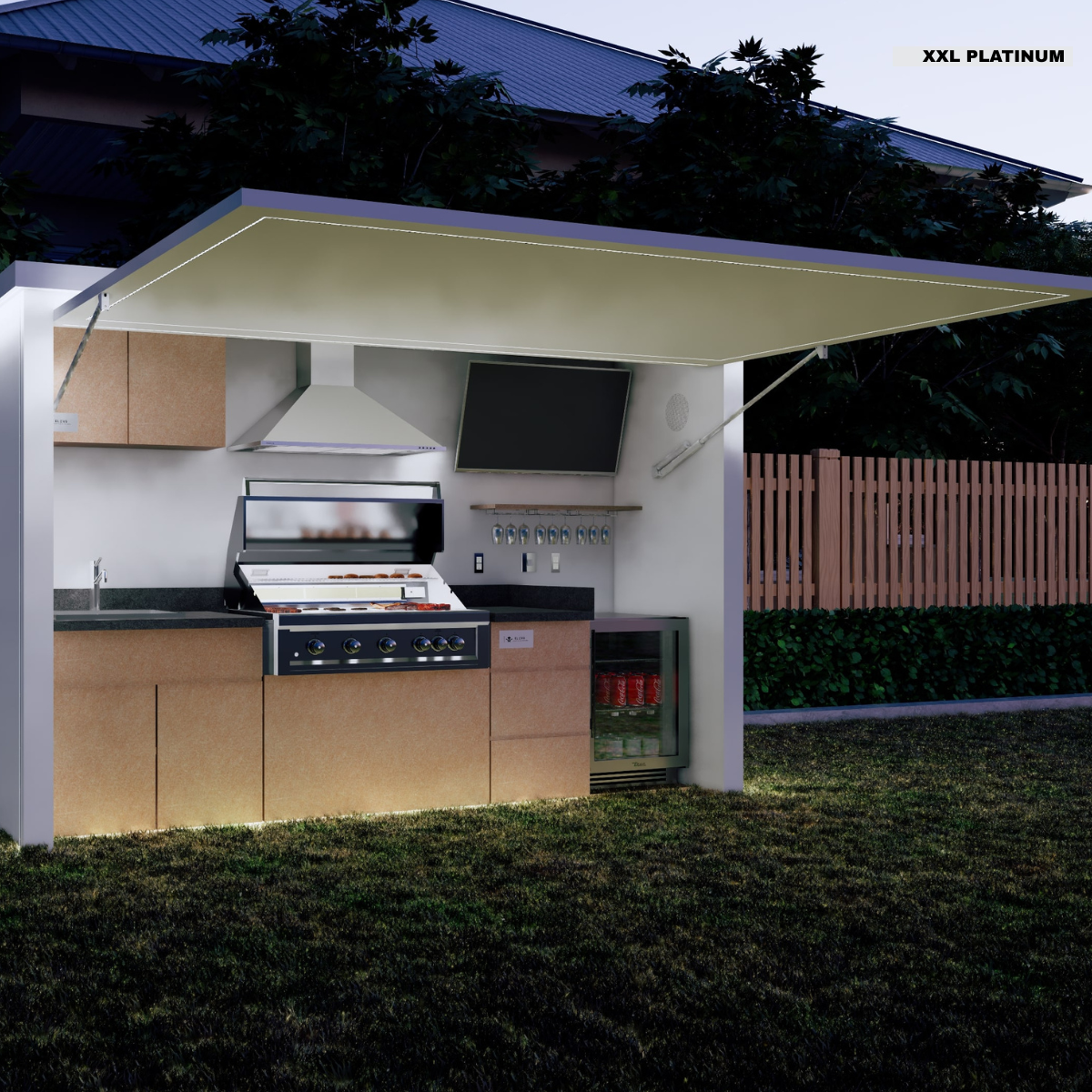 ELEV8 BBQ Station XXL in Platinum – high-end XXL setup with premium silver finish and smart features